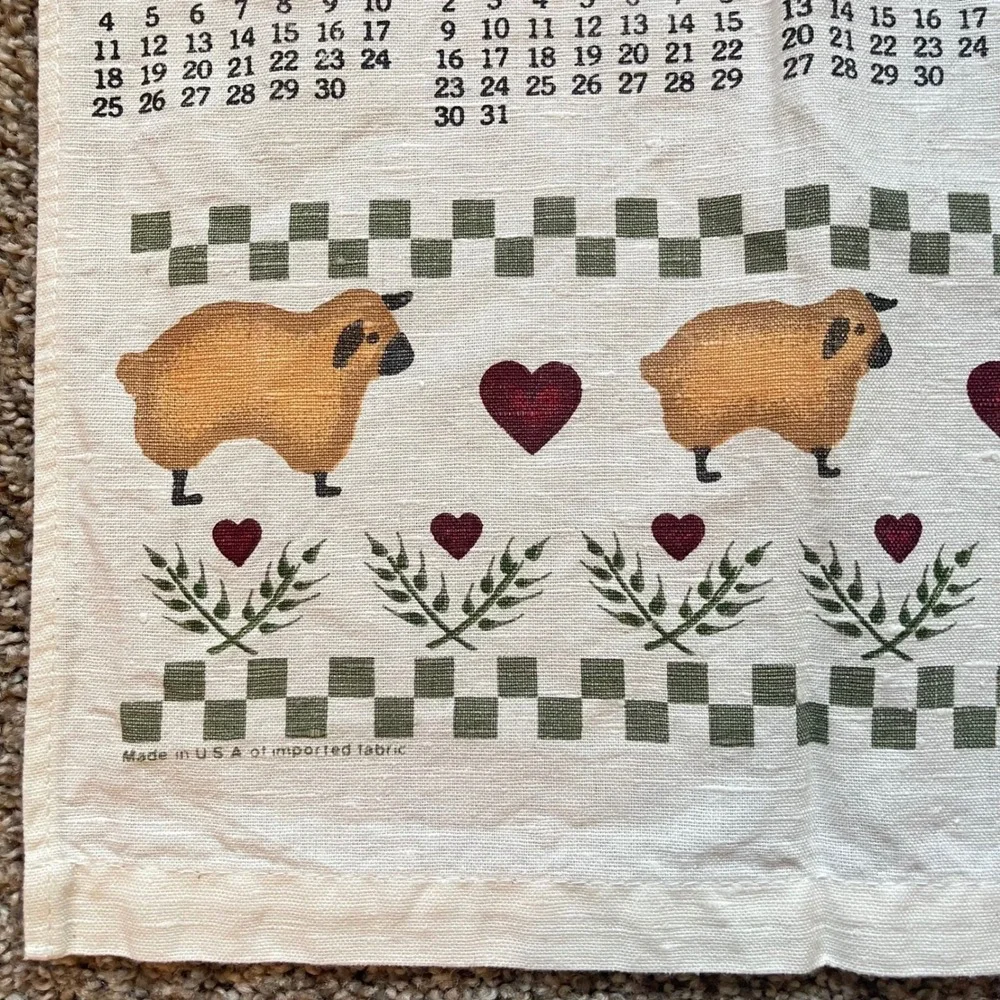 Vintage‎ country home is where your heart is sheep barn Tea Dish Towel Calendar